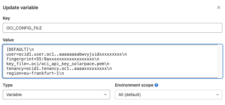 oci config file